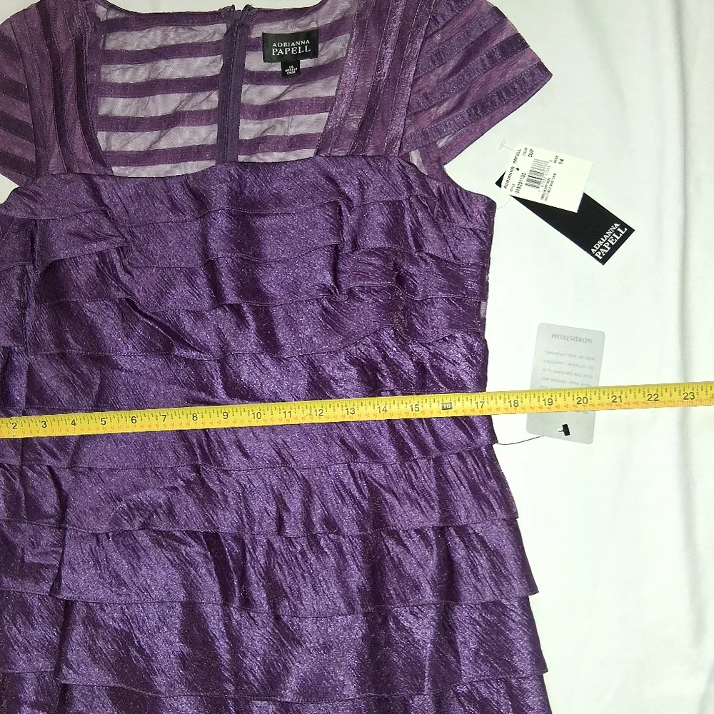 Adrianna Papell New  Rich Purple Layered Mini Dress - Picture 15 of 16
